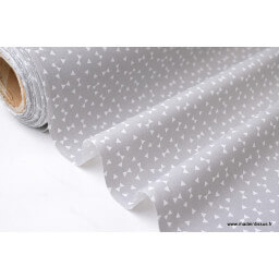 Tissu 100% coton dessin triangles Gris  x50cm