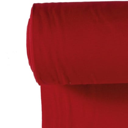 Tissu jersey Bord-côte Tubulaire Rouge