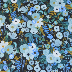 Tissu Rifle Paper motif fleurs - Collection Garden Party bleu