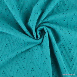 Tissu broderie anglaise Leissa - Emeraude