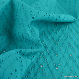 Tissu broderie anglaise Leissa - Emeraude