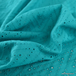 Tissu broderie anglaise Leissa - Emeraude