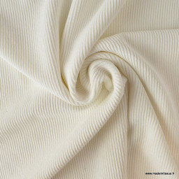 Tissu Velours côtelé washé blanc cassé - oeko tex