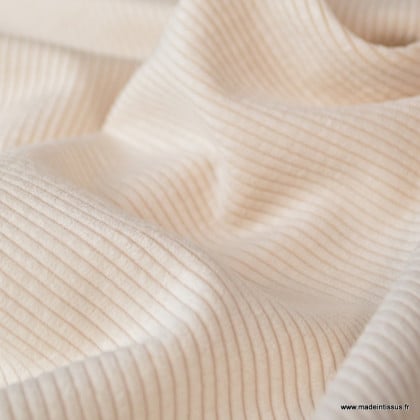 Tissu Velours côtelé washé Coquille d'oeuf - oeko tex