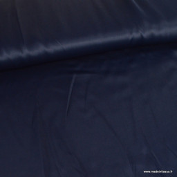 Tissu Satin de viscose lourd uni - Bleu marine