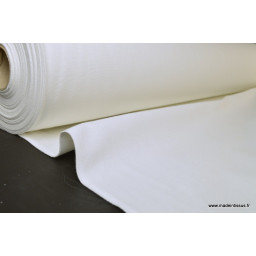 Tissu demi natté coton grande largeur blanc x 1m