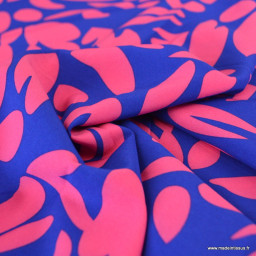 Tissu polyester Stretch motif abstrait fond bleu électrique