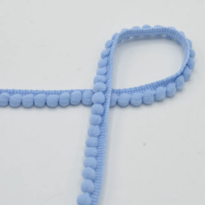 Galon mini pompons Bleu Bébé - 6mm