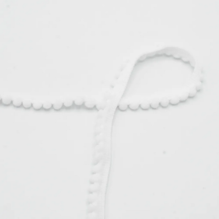 Galon mini pompons Blanc - 6mm