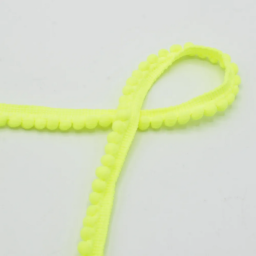Galon mini pompons Jaune fluo - 6mm