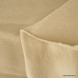 Tissu sweat molleton américain Sable - Largeur 190 cm