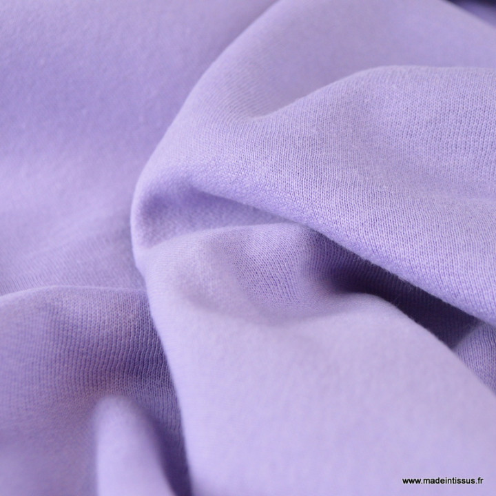 Tissu sweat molleton américain Parme - Largeur 190 cm