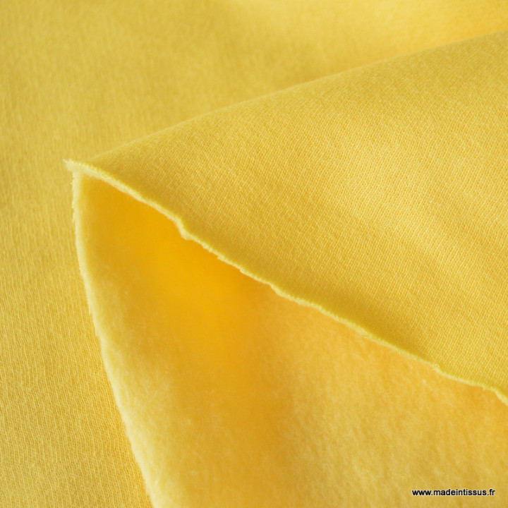 Tissu sweat molleton américain Jaune - Largeur 190 cm