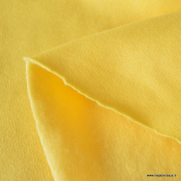Tissu sweat molleton américain Jaune - Largeur 190 cm