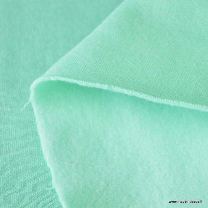 Tissu sweat molleton américain Menthe - Largeur 190 cm