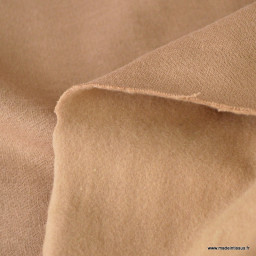 Tissu sweat molleton américain Camel - Largeur 190 cm