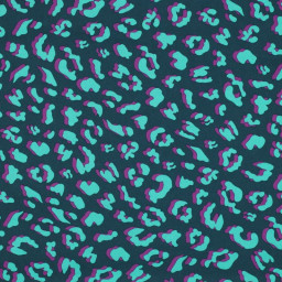 Tissu Coton Enduit Déperlant – Motif Léopard – Fond Pétrole
