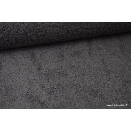 Tissu Eponge coton gris ardoise  lisiere cousue au mètre