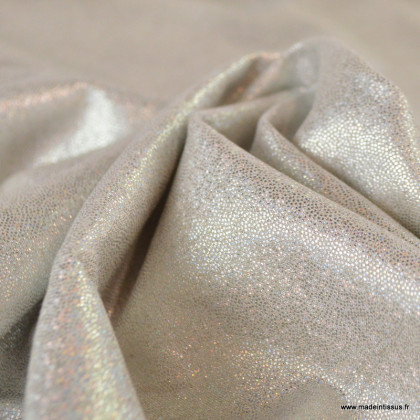 tissu viscose lin beige lurex doré fluide et lumineux