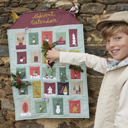 Panneau de tissu calendrier de l'Avent Gnomes Xmas