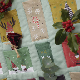 Panneau de tissu calendrier de l'Avent Gnomes Xmas