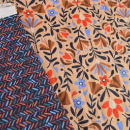 Tissu Matelassé coton Vertical Lafleur et Gerard - fleurs et graphique