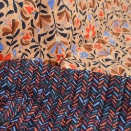 Tissu Matelassé coton Vertical Lafleur et Gerard - fleurs et graphique