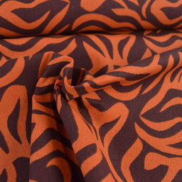 Tissu demi natté coton Yoram – graphique caramel & cacao