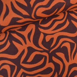 Tissu demi natté coton Yoram – graphique caramel & cacao