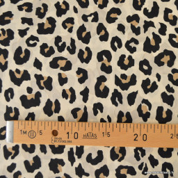 Tissu voile de coton motif léopard - Fond Sable