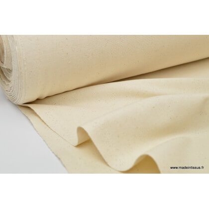 Tissu demi natté coton grande largeur Naturel x 1m