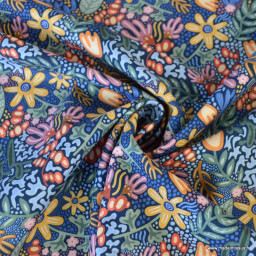 Tissu popeline de coton – Maui coraux bleus
