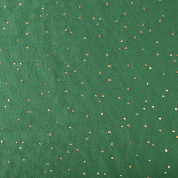 Tissu demi natté de Noël Pimiz motif pois dorés fond empire - OEKO TEX