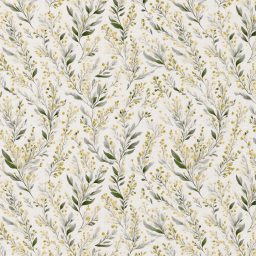 Tissu cretonne coton Mimosa fleurs jaunes fond écru