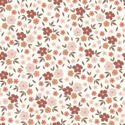 Tissu jersey de coton Daria motif fleurs fond blanc cassé - Oeko tex