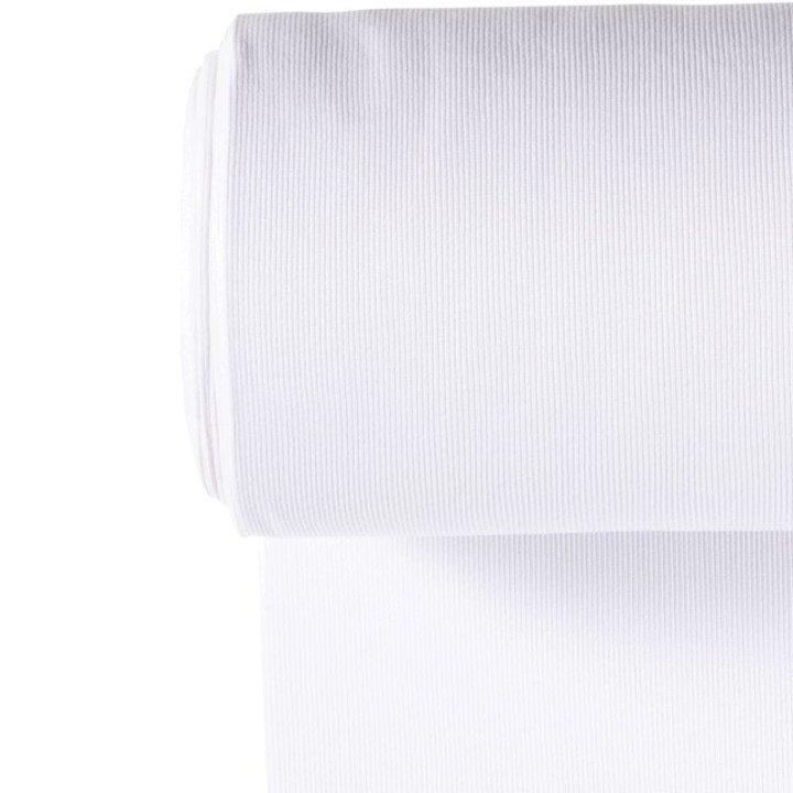 Tissu Bord-côte côtelé - Blanc
