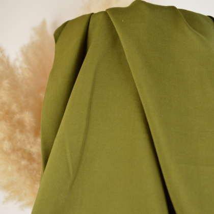 Tissu popeline de Viscose - vert Kaki