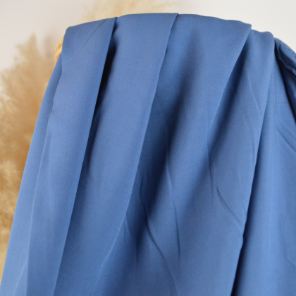 Tissu popeline de Viscose - bleu denim