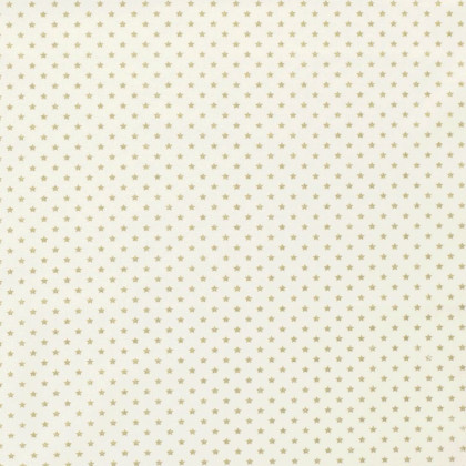 Tissu de Noël motif étoiles Or fond blanc cassé - Oeko tex
