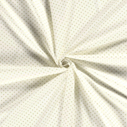 Tissu de Noël motif étoiles Or fond blanc cassé - Oeko tex