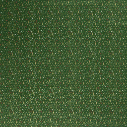 Tissu de Noël motif sapins, coeurs et étoiles or fond verts apin - Oeko tex