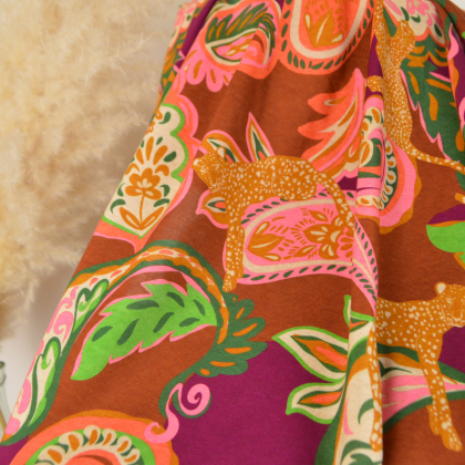 Tissu viscose Catarina – Imprimé léopards & paisley