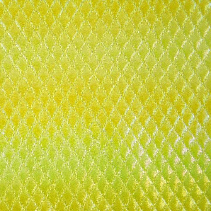 Matelassé holographique - Jaune fluo