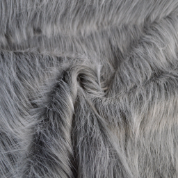 Tissu fausse fourrure à poils longs - Grise
