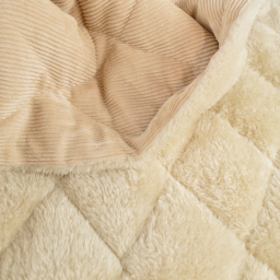 Tissu velours matelassé lourd envers doudou - Beige