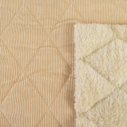 Tissu velours matelassé envers doudou - Beige