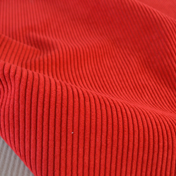 Velours grosses côtes d'ameublement Huggy - Tomate