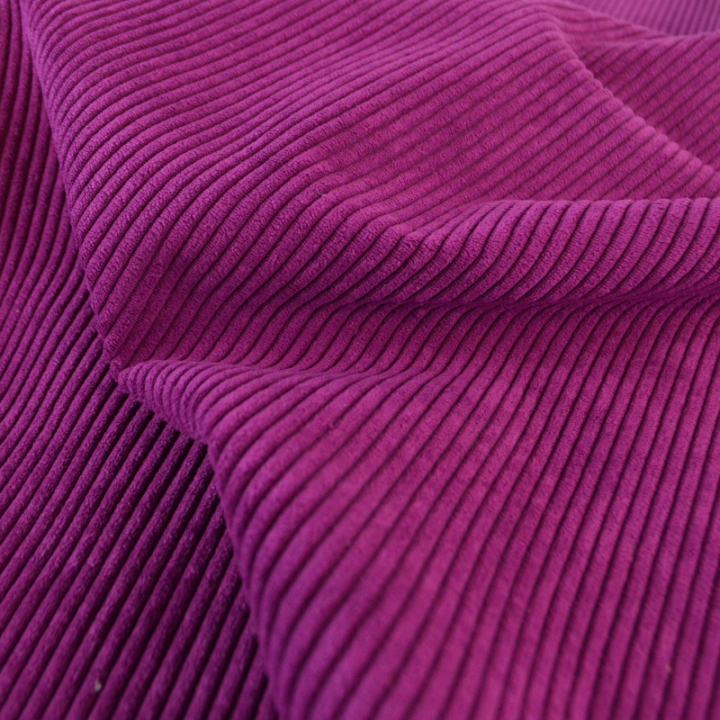 Velours grosses côtes d'ameublement Huggy - Aubergine