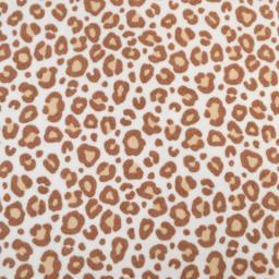 Tissu jersey éponge coton – Motif léopard fond blanc cassé - OEKO TEX