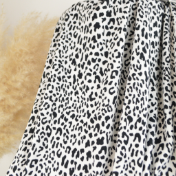 Tissu jersey côtelé léopard pour couture vêtements tendance